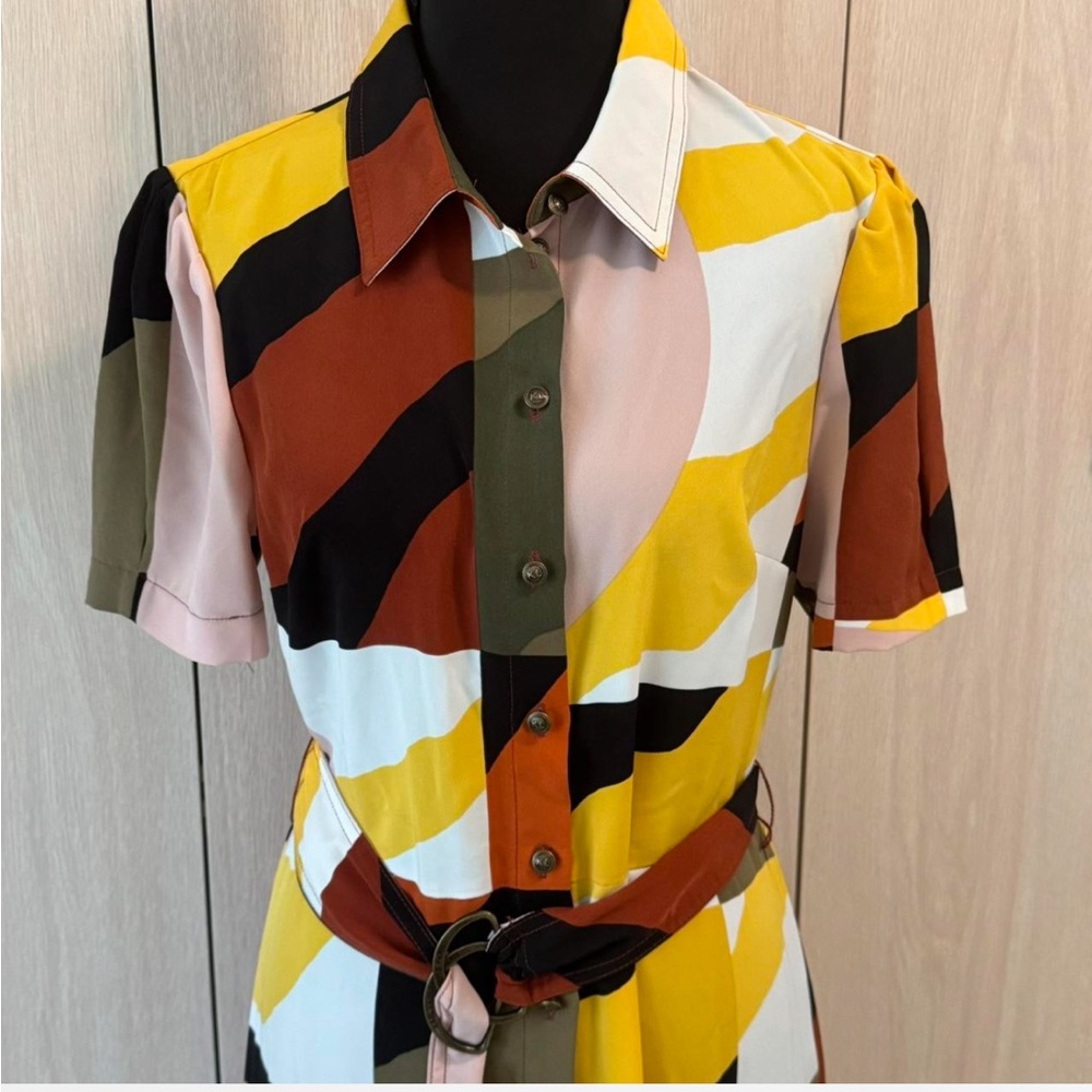 Karl Lagerfeld Multicolor Colorblock Midi Dress - Picture 2 of 8
